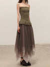 Marc Le Bihan Silk Tulle Skirt 2591 Series Six-layer Tulle French Handmade MLB-2591-BRONZE TAUPE